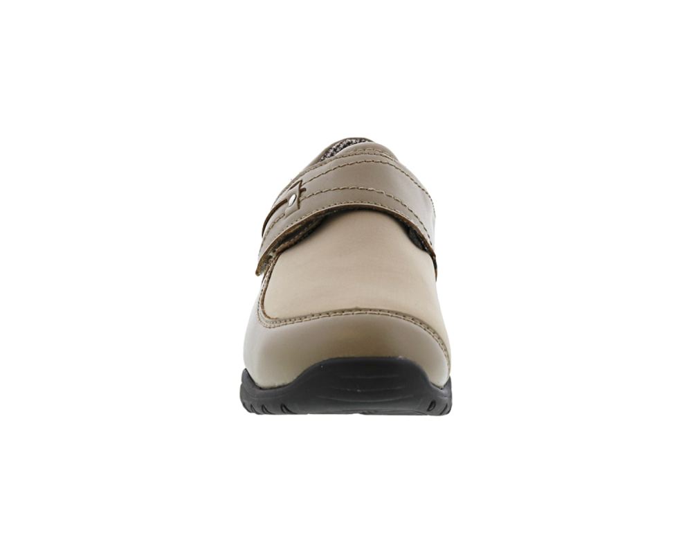 DREW SHOES | ANTWERP-Taupe Leather / Stretch