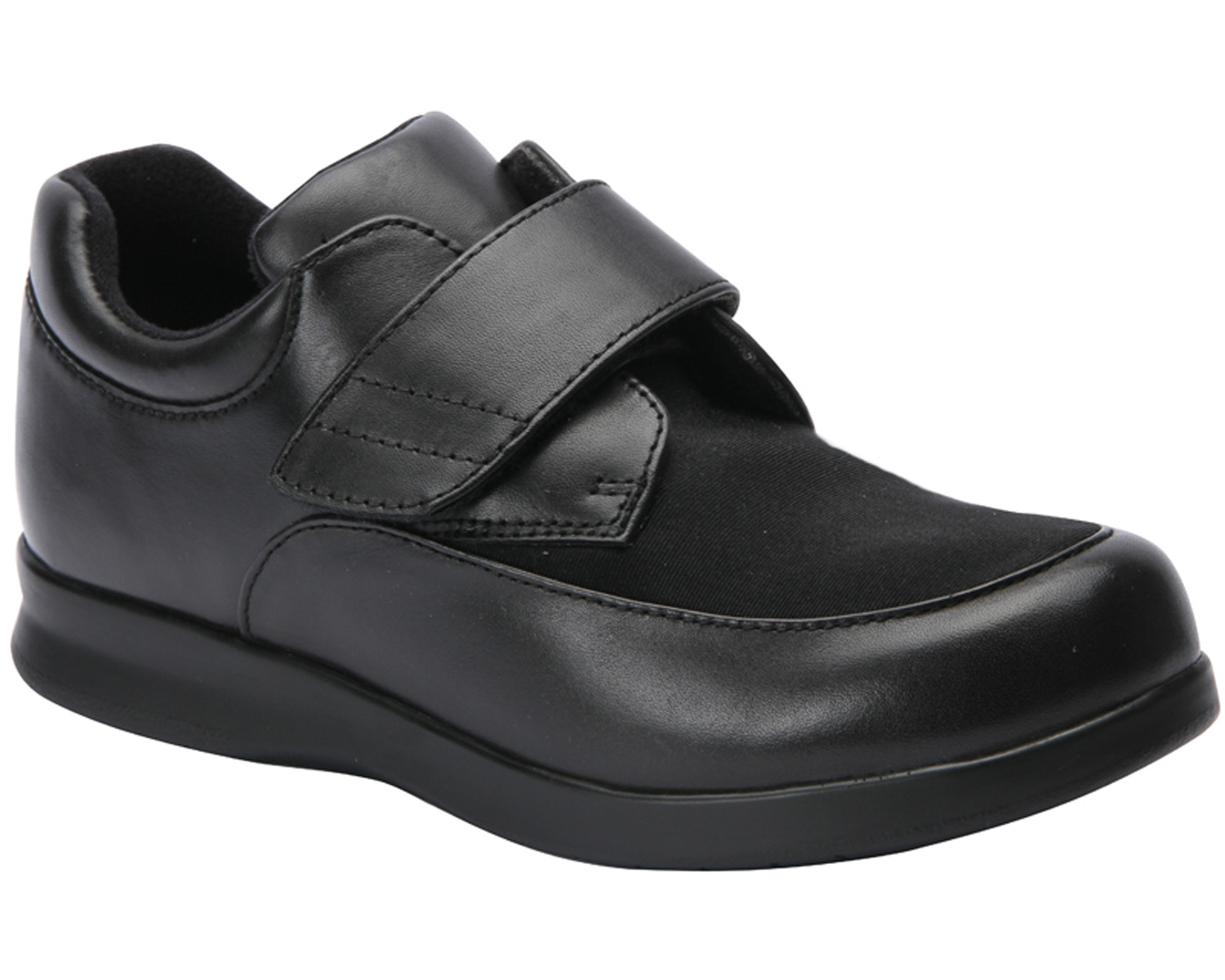 DREW SHOES | QUEST-Black Leather / Black Stretch