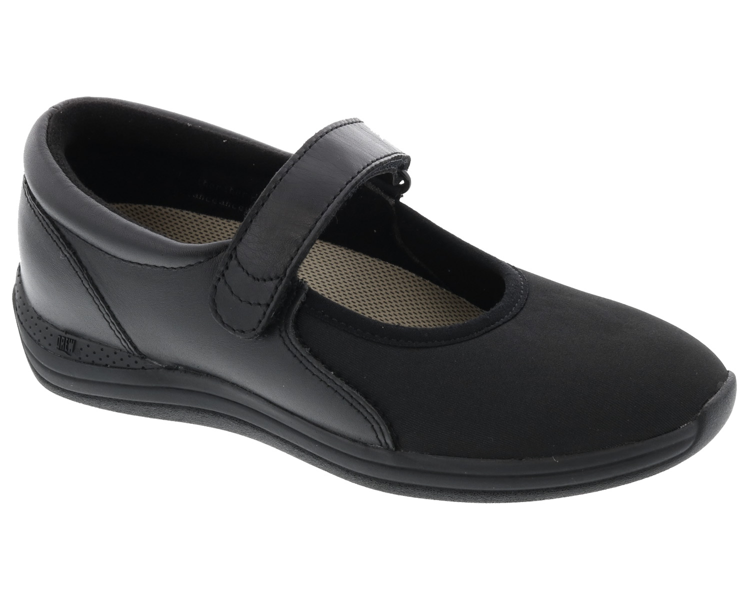 DREW SHOES | MAGNOLIA-Black Leather/Stretch