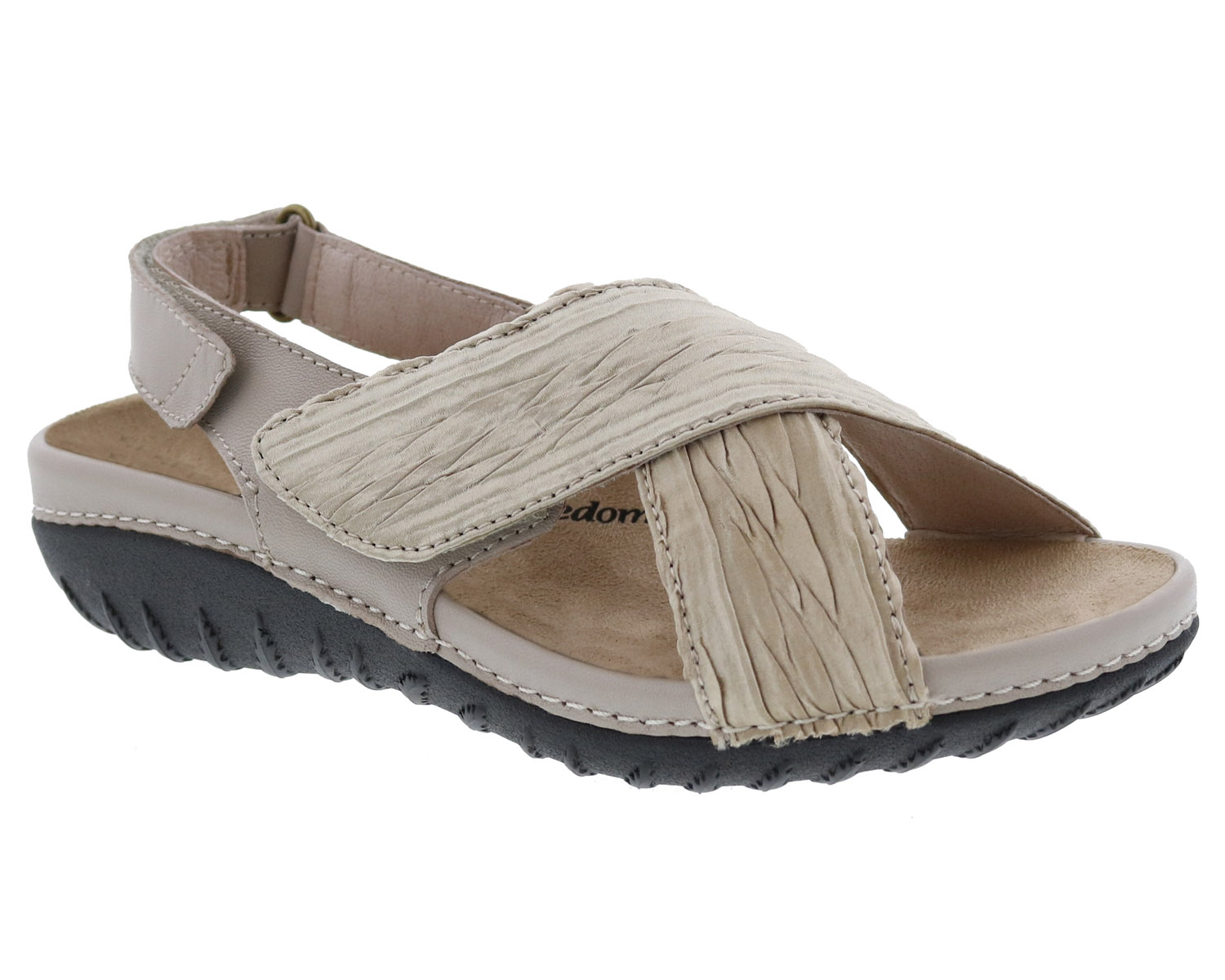 DREW SHOES | BONVOYAGE-Beige Leather/Beige Fabric