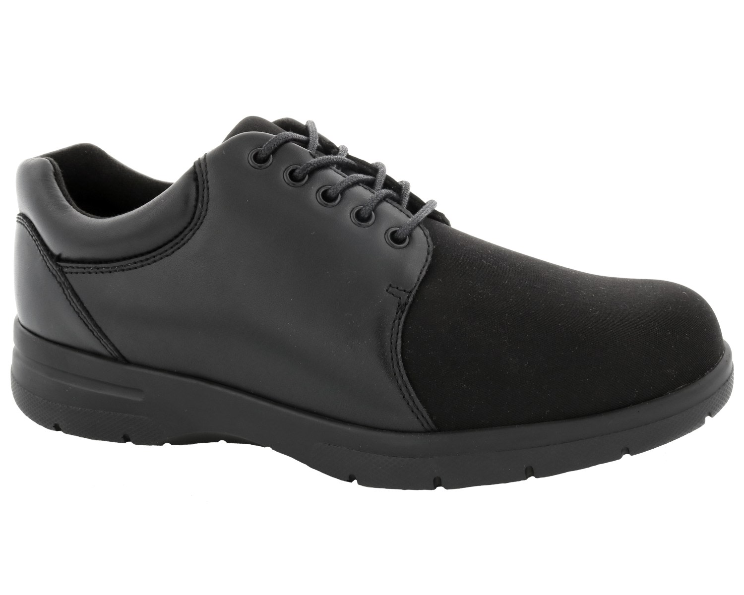 DREW SHOES | DRIFTER-Black Leather / Black Stretch