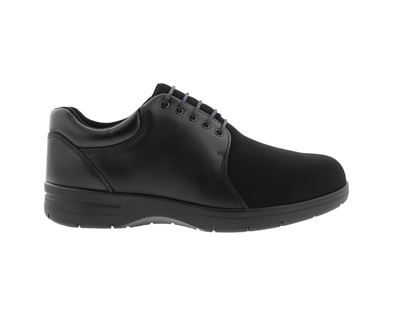 DREW SHOES | DRIFTER-Black Leather / Black Stretch