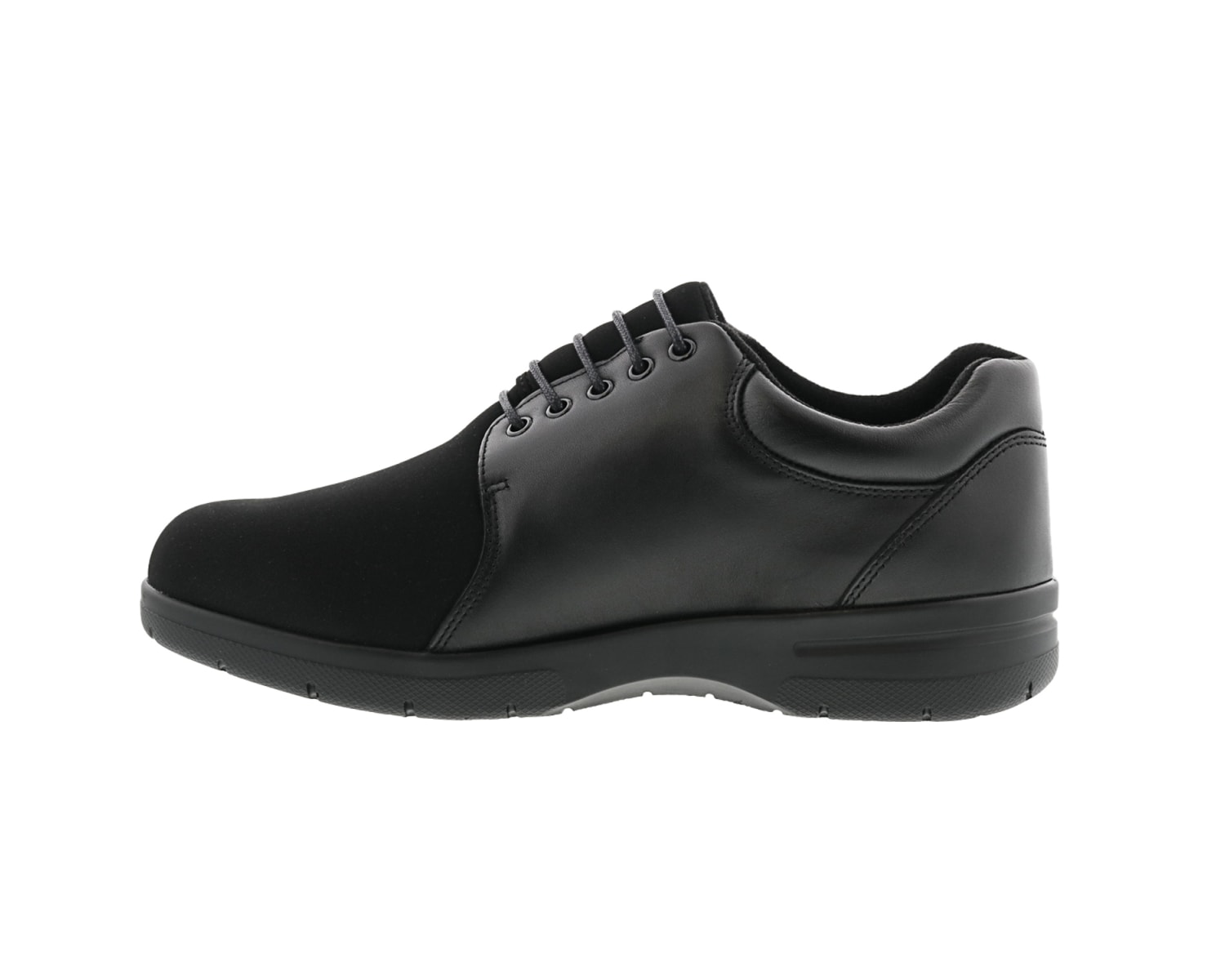 DREW SHOES | DRIFTER-Black Leather / Black Stretch