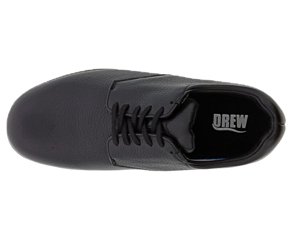 DREW SHOES | DOUBLER-Black Pebbled Leather