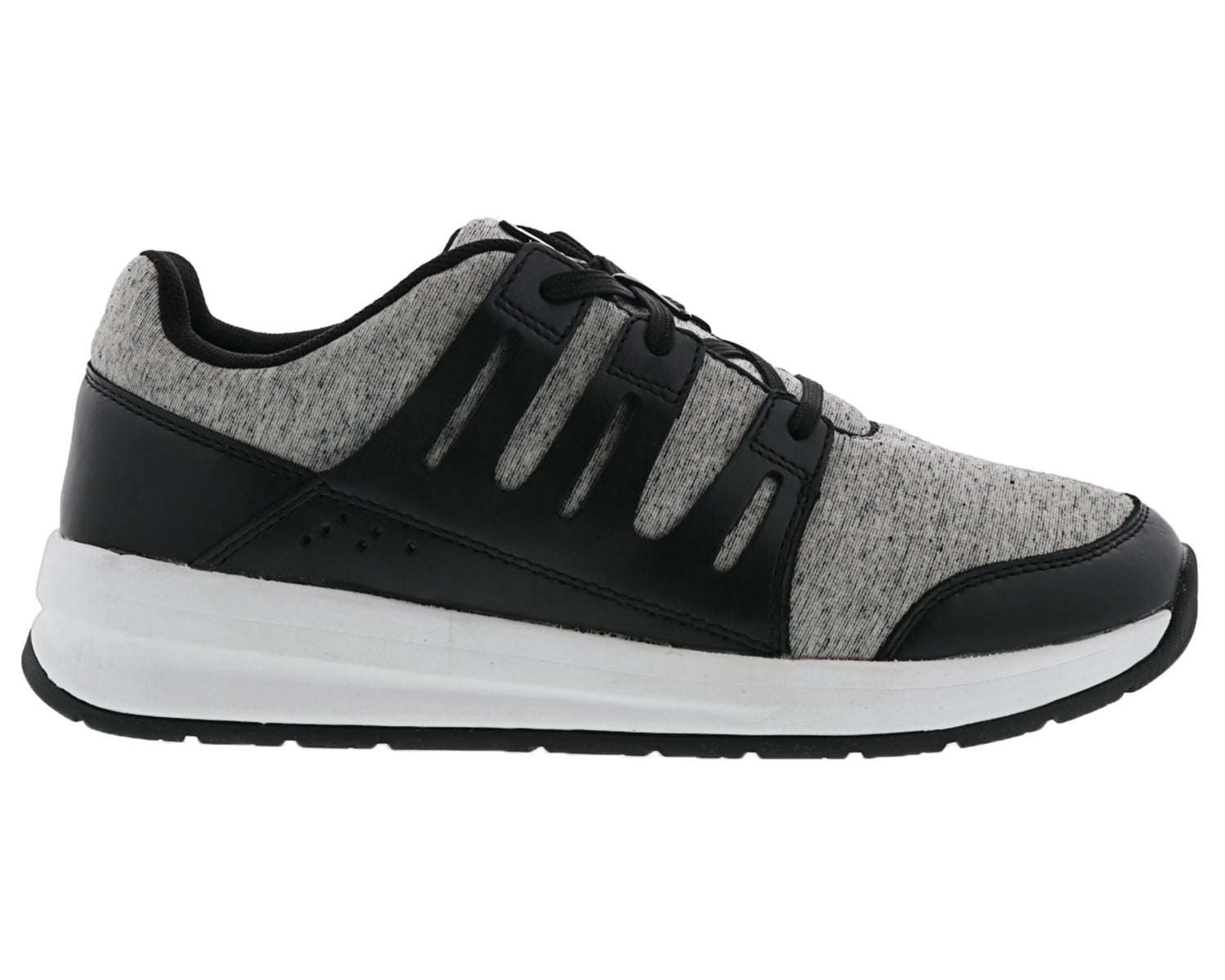 DREW SHOES | BOOST-Black Leather/ Grey Stretch