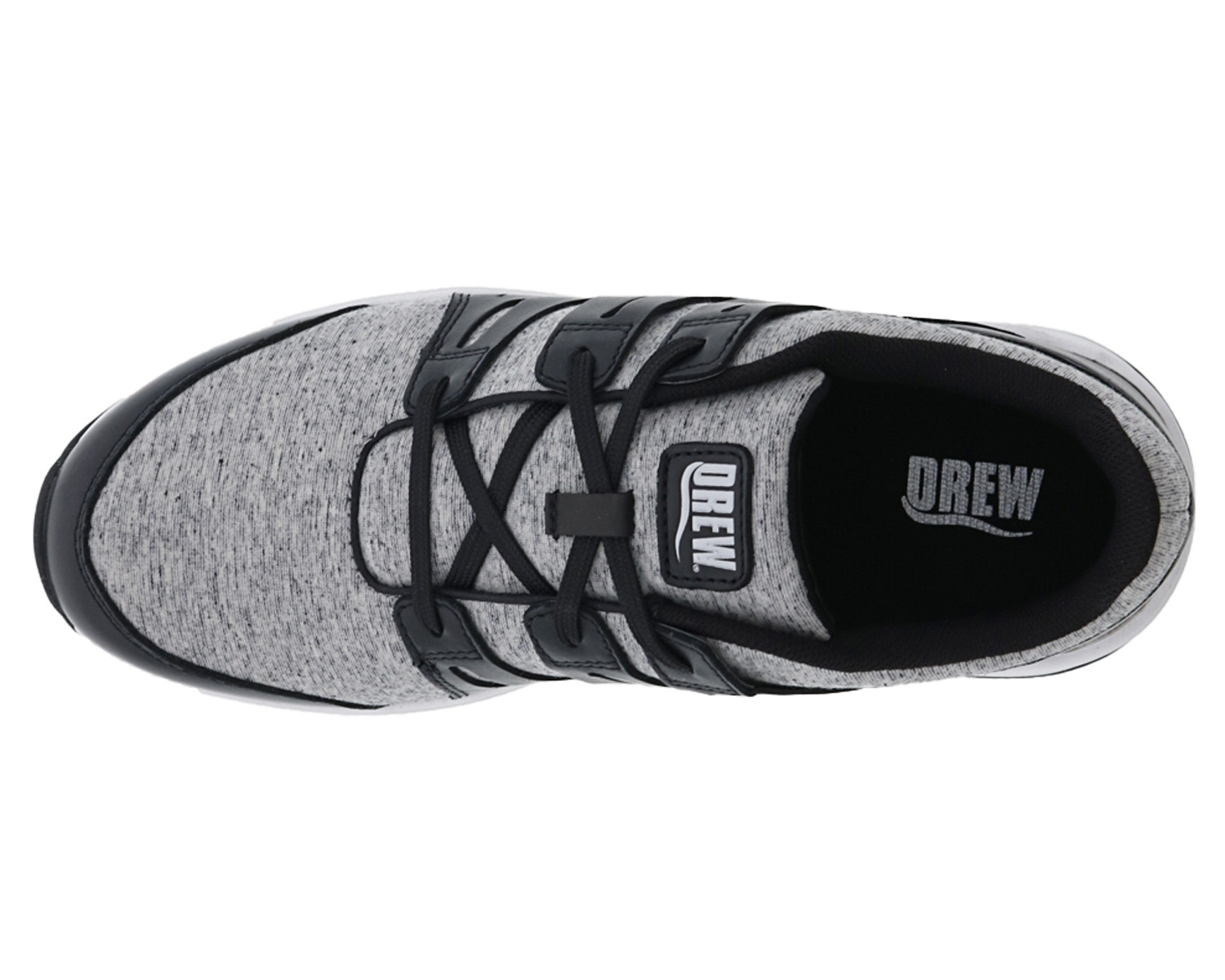 DREW SHOES | BOOST-Black Leather/ Grey Stretch