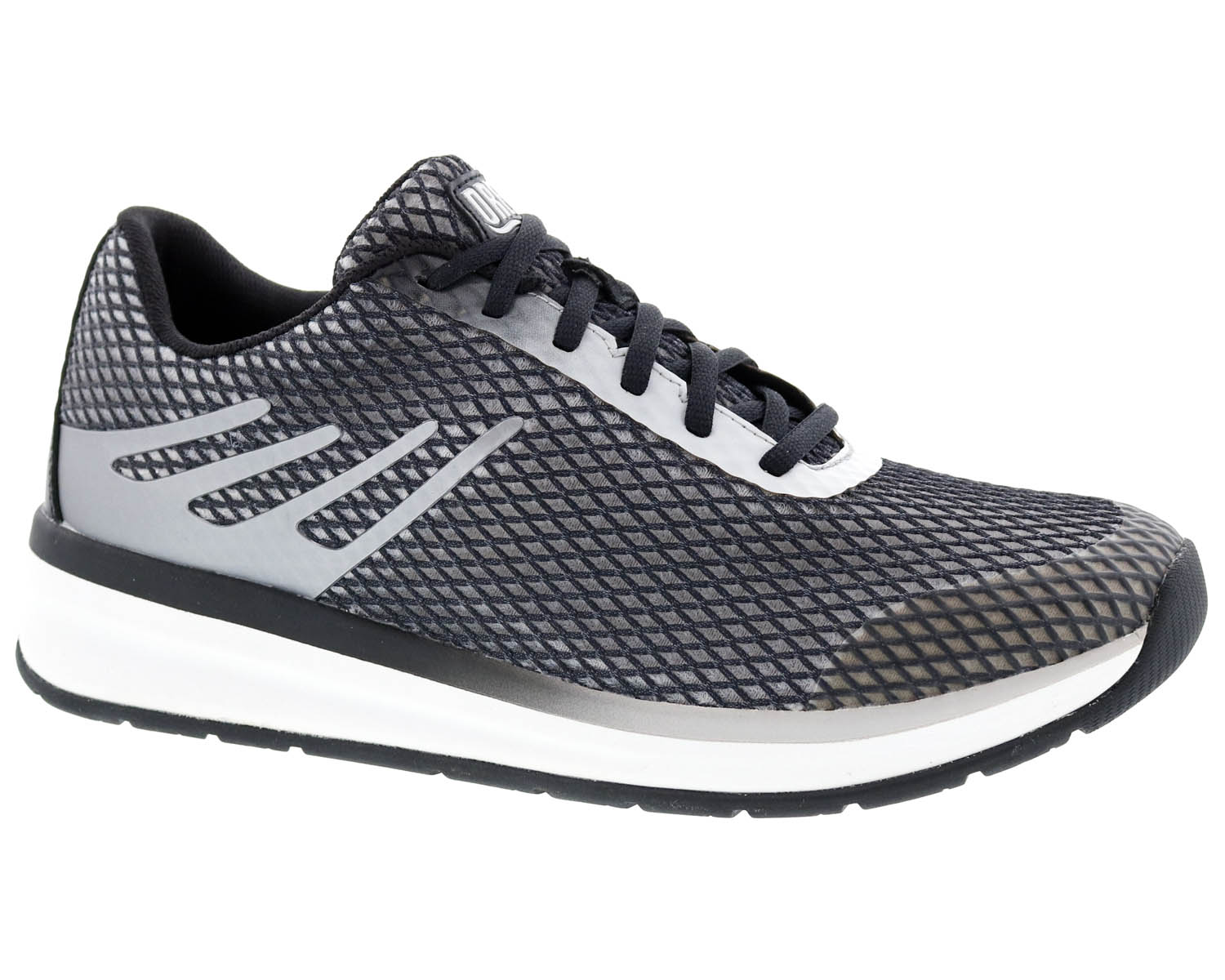 DREW SHOES | THRUST-Black Leather/ Grey Mesh