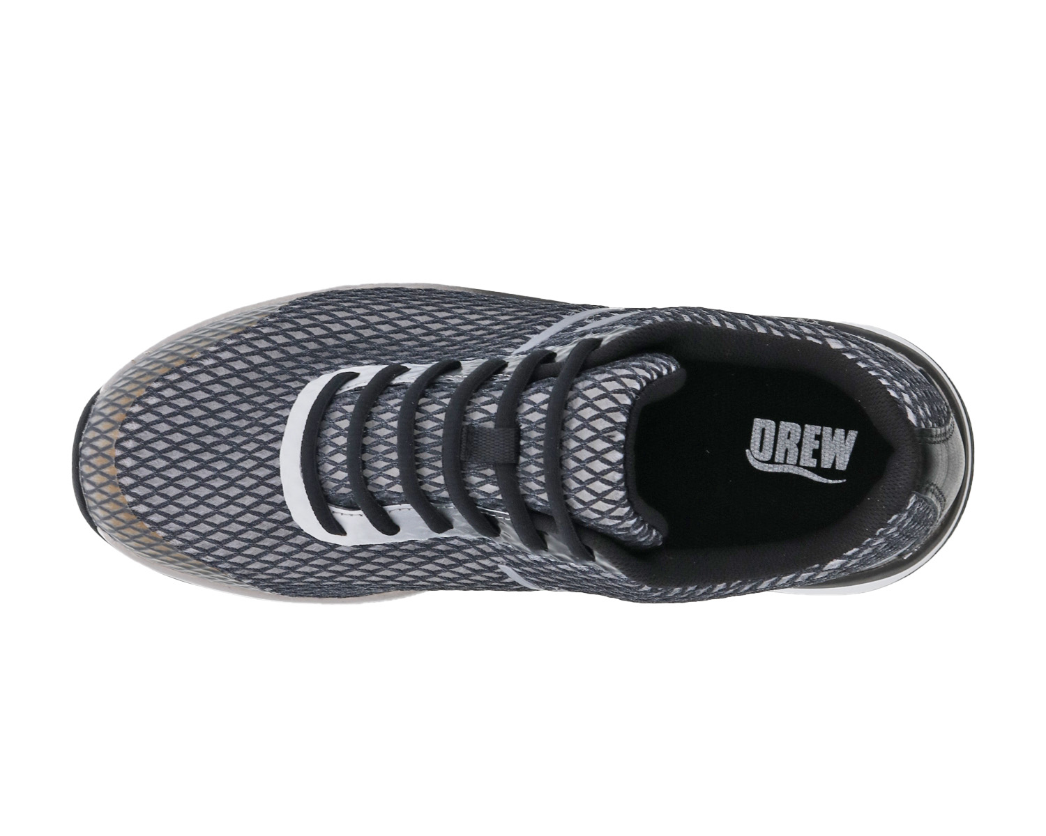 DREW SHOES | THRUST-Black Leather/ Grey Mesh